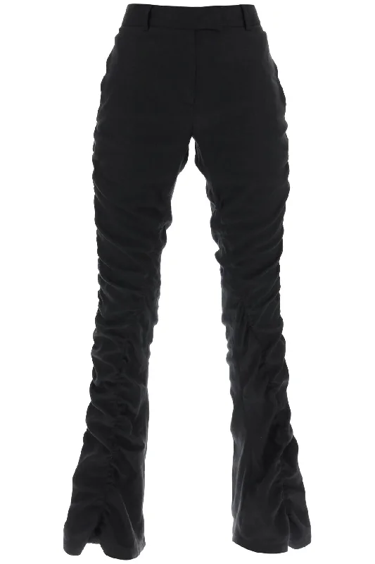 ruffled linen blend pants AK0758 BLACK Cozy Lounge Pants