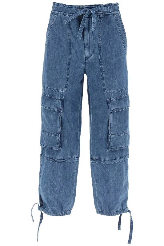 Isabel marant etoile ivy cargo pants in washed effect canvas fabric PA0278FA B1H04E BLUE Relaxed Fit Trousers Isabel marant etoile ivy cargo pants in washed effect canvas fabric PA0278FA B1H04E BLUE Relaxed Fit Trousers