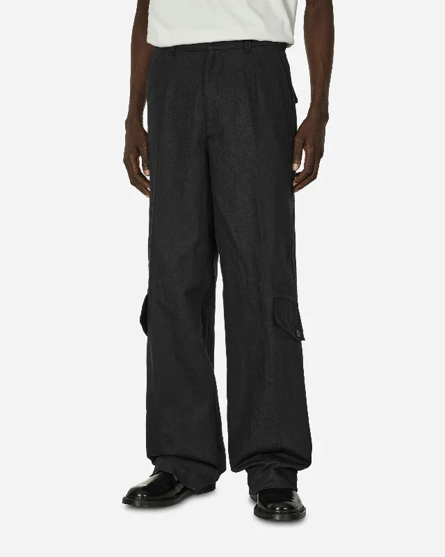 Loose Overdyed Pants Black Slim-Fit Khaki Pants