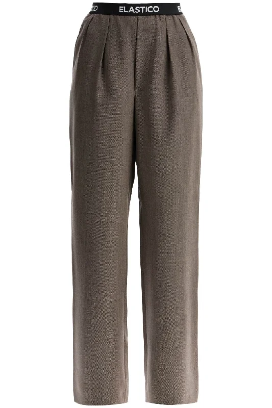 elastic waistband pants A0317 5417 BROWN    103 Fashionable Sporty Pants