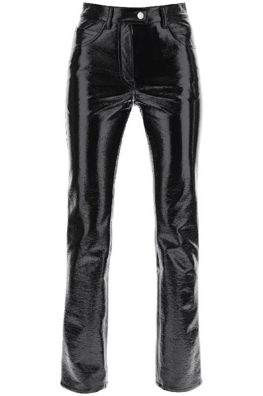 Courreges vinyl-effect coated cotton pants PERCPA013VY0014 BLACK Stylish Casual Pants