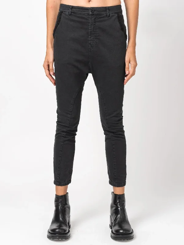 Skinny Old Black Pants Fashionable Jogger Pants