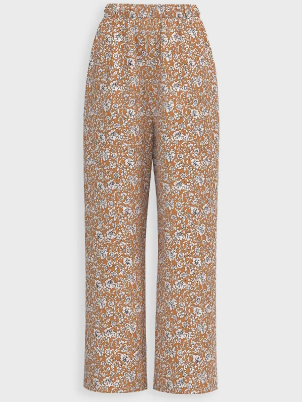 Γυναικεία παντελόνα VMELINA FLOER LOOSE PANT 10265642 | 10265642 Cozy Fitted Pants
