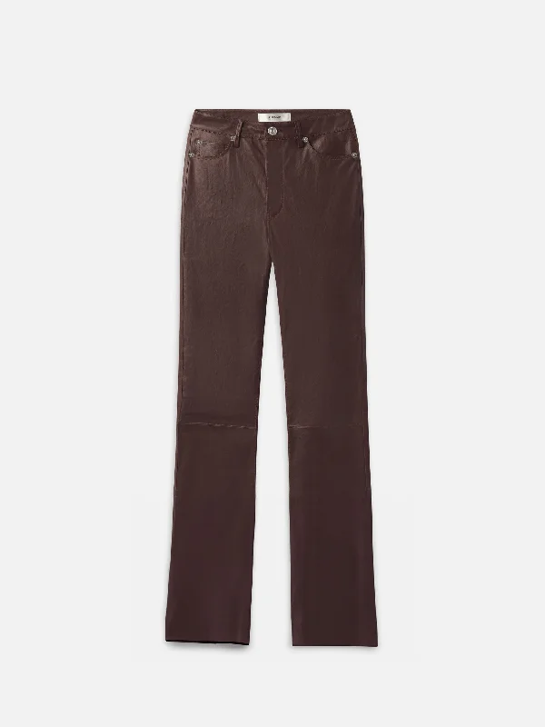 The Slim Stacked Leather Pant -- Espresso Chic Wool Trousers