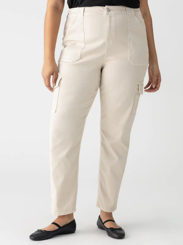 Sculpted Hayden Cargo Standard Rise Pant Toasted Almond Inclusive Collection Trendy Printed Pants