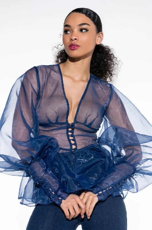 AMBROSIA PEPLUM ORGANZA BLOUSE Versatile Layering Blouse