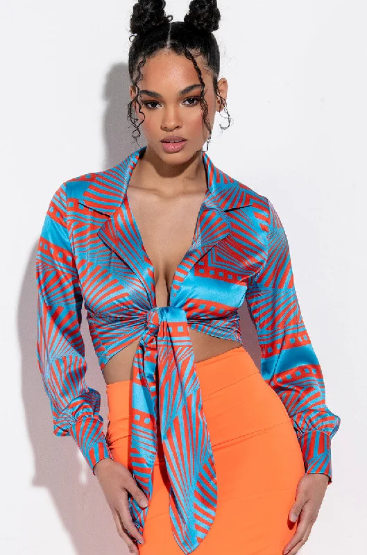 FEELING CHEEKY SATIN WRAP FRONT BLOUSE Romantic Lace Blouse