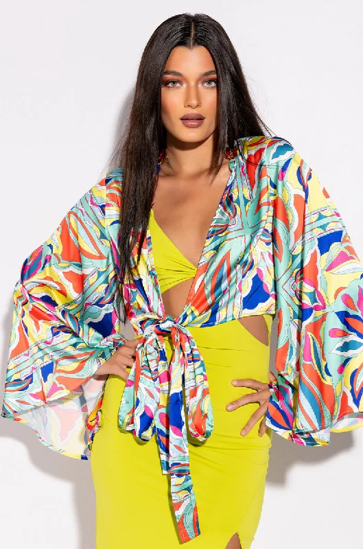 FUN IN THE SUN SATIN BLOUSE Smart Business Blouse