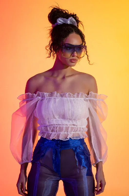GUADELOUPE LONG SLEEVE BLOUSE Chic Ruffle Blouse