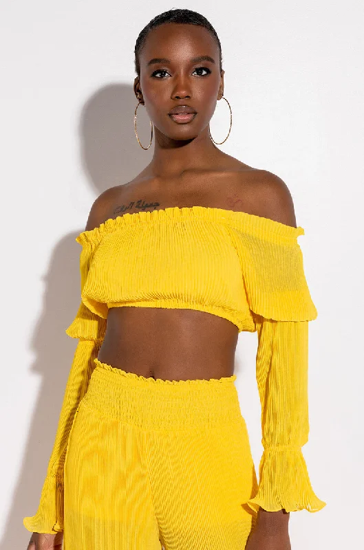 IT WAS FUN CROP BLOUSE Casual Stripe Blouse