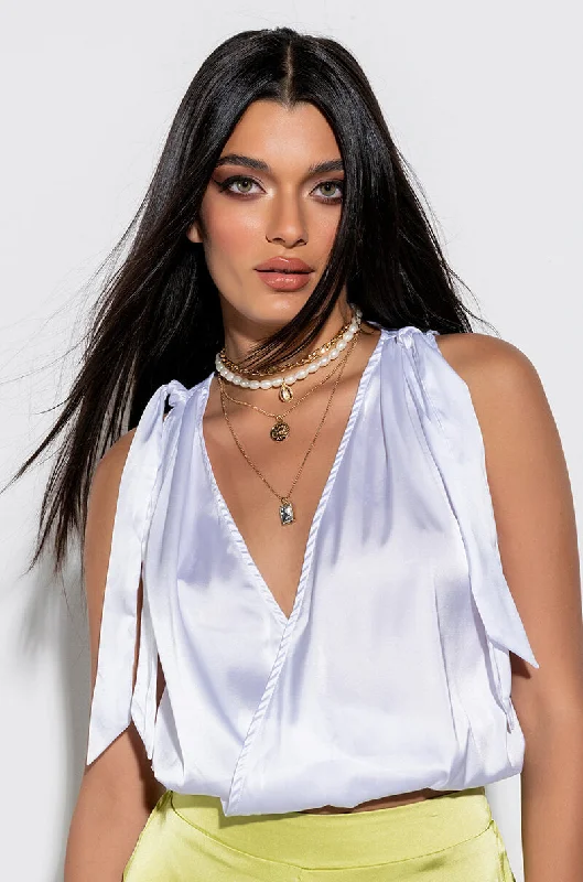 LELANI BOW DETAIL SLEEVELESS BLOUSE Modern Work Blouse