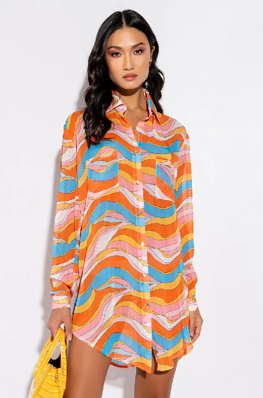 LIVING PROOF OVERSIZED CHIFFON BUTTON DOWN BLOUSE Satin Bow Blouse