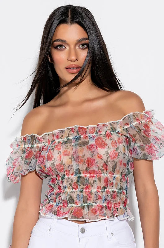 MORNING GLORY PUFF SLEEVE BLOUSE Casual Stripe Blouse