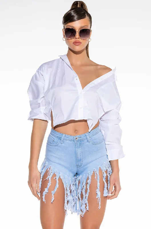 PIXIE LAYERED CHIFFON BLOUSE Semi-Sheer Blouse