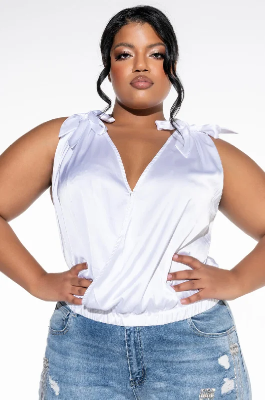 PLUS LELANI BOW DETAIL SLEEVELESS BLOUSE Backless Summer Blouse