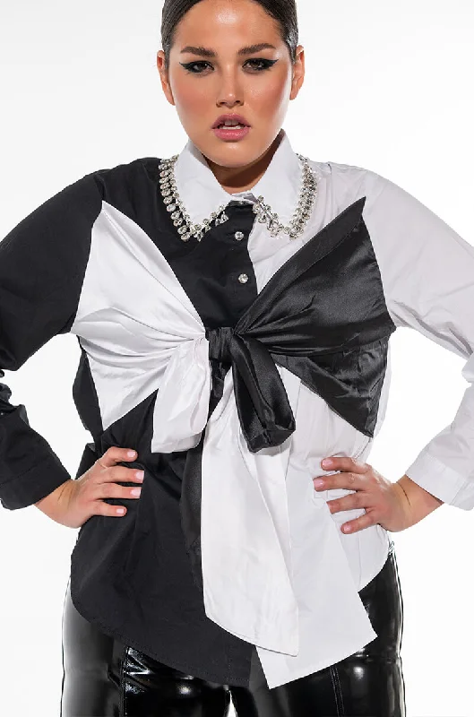 PLUS OPPOSITES ATTRACT EMBELLISHED COLLAR BLOUSE Polished Work Blouse