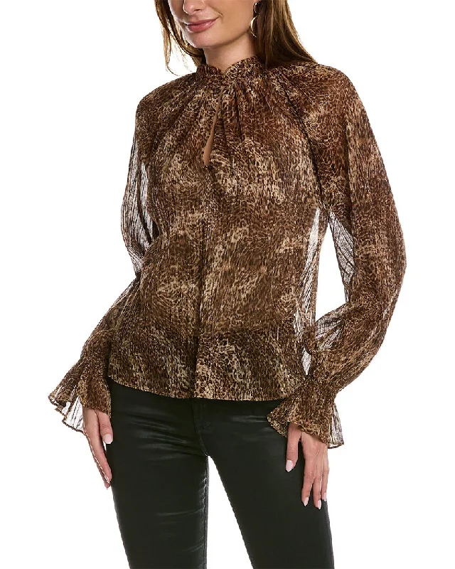Ramy Brook Jolene Blouse Elegant Semi-Sheer Blouse