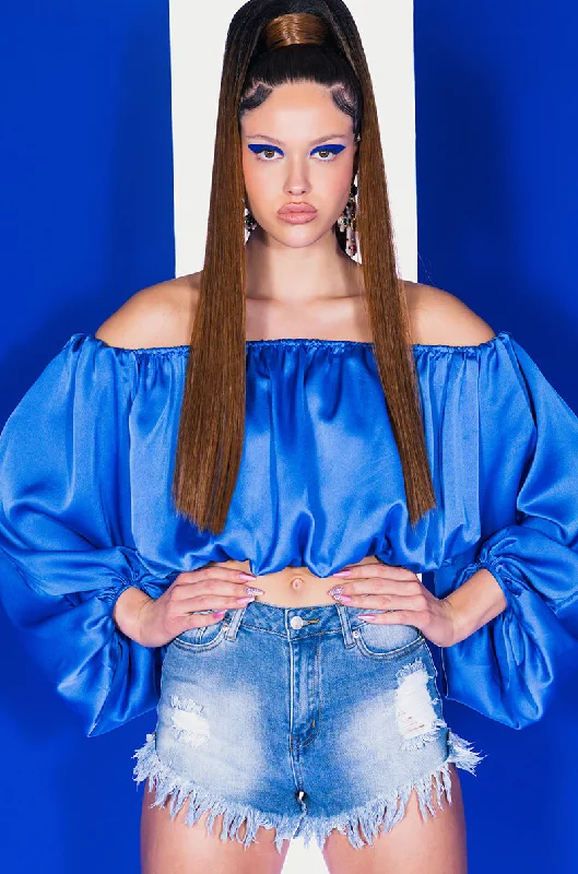 RAYLA OFF THE SHOULDER CROPPED BLOUSE Soft Modal Blouse
