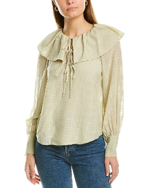 Rebecca Taylor Daybreak Silk Blouse Cotton Casual Blouse