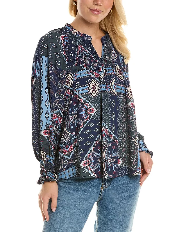 T Tahari Split Neck Blouse Delicate Bow Blouse