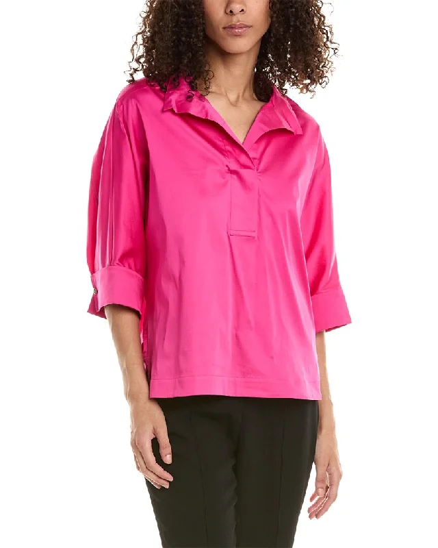 Ted Baker Wide-Neck Blouse Stretchy Fitted Blouse