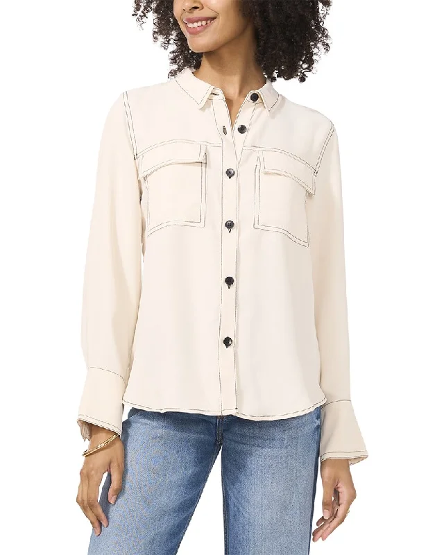Vince Camuto Button Up Blouse Puff Sleeve Blouse