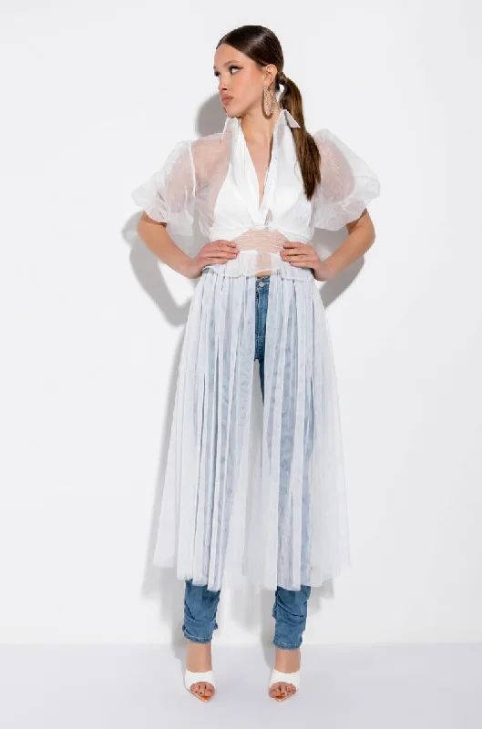 VIOLETTE SMOCKED WAIST HIGH LOW BLOUSE Playful Puff Blouse