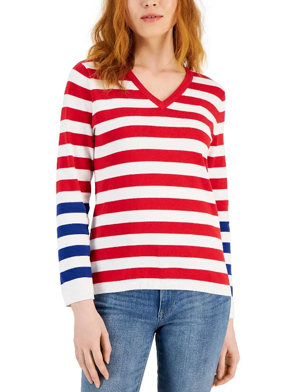 Womens Cotton Striped Blouse Flowy Bohemian Blouse