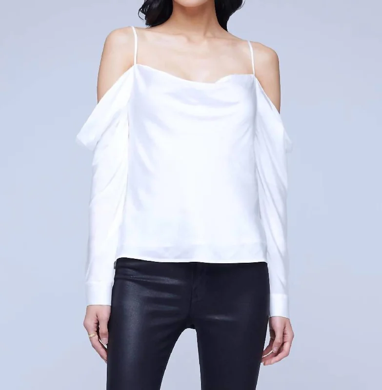Zion Blouse In Ivory Off-Shoulder Wrap Blouse