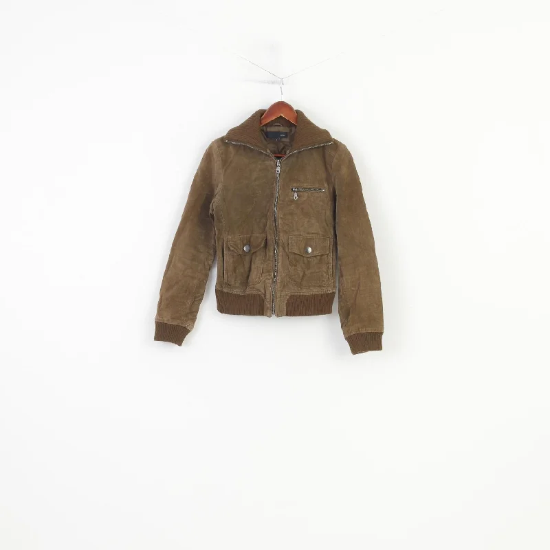By Ellos Women 36 S Leather Jacket Brown Suede Pockets Full Zipper Biker Retro Collar Vintage Top Jersey Fabric Tulle Fabric Batik Fabric By Ellos Women 36 S Leather Jacket Brown Suede Pockets Full Zipper Biker Retro Collar Vintage Top Jersey Fabric Tulle Fabric Batik Fabric