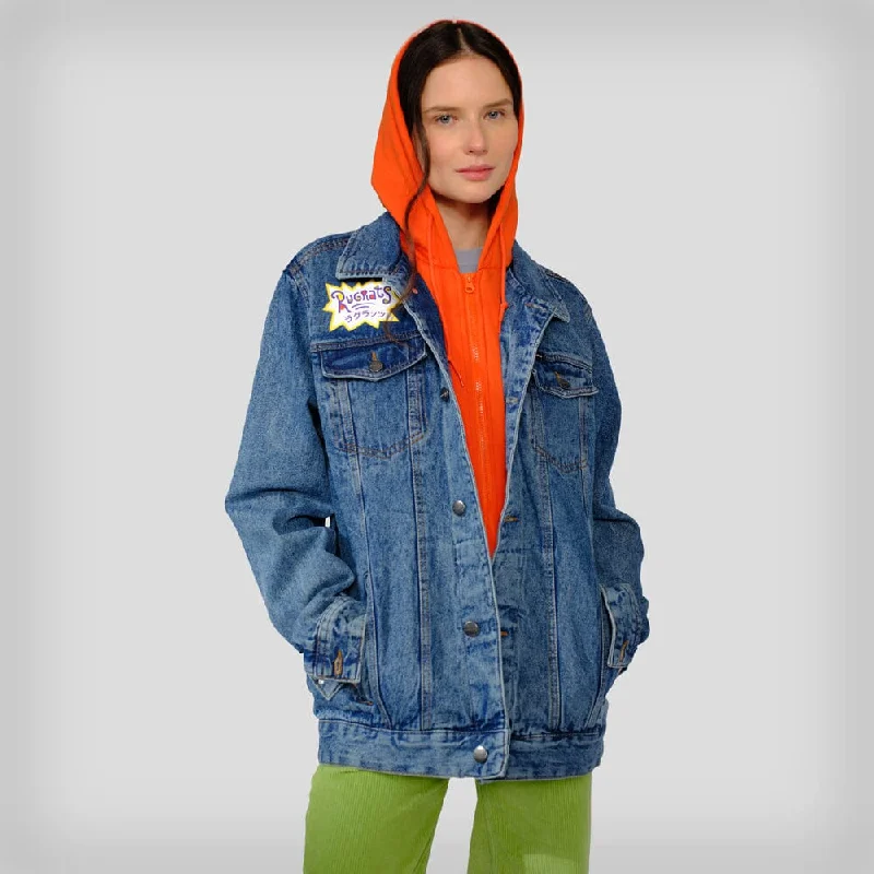 Women's Chucky Hoodie Trucker Oversized Jacket - FINAL SALE Mesh Blend Leather Blend Suede Blend Women's Chucky Hoodie Trucker Oversized Jacket - FINAL SALE Mesh Blend Leather Blend Suede Blend