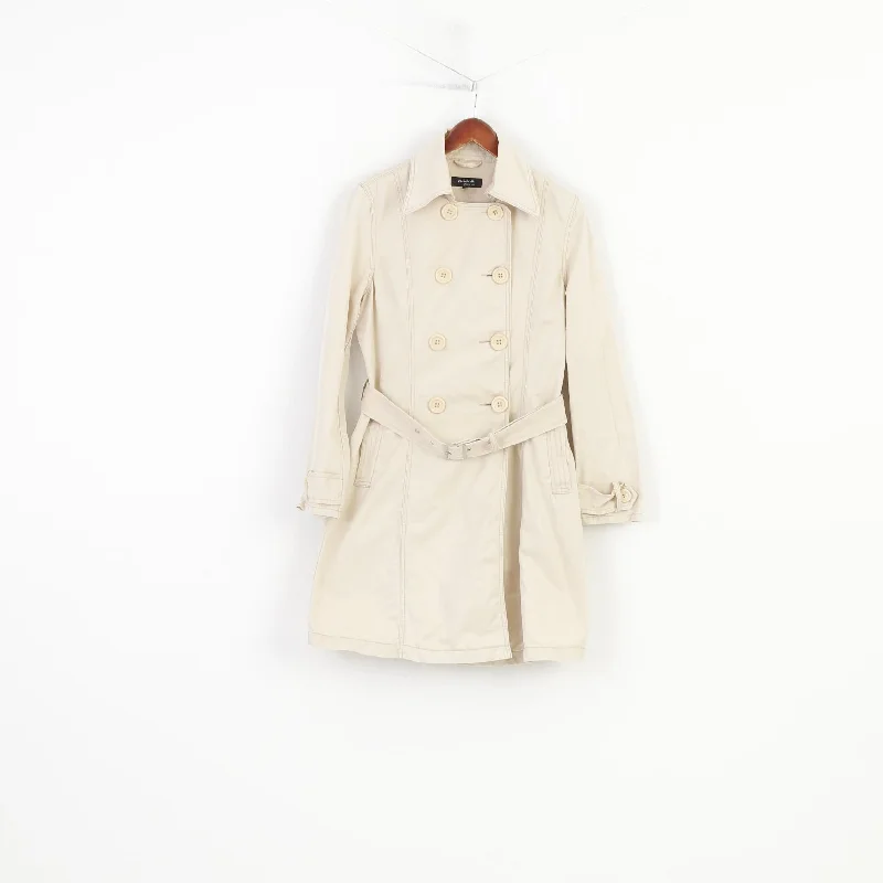Claire.Dk Women 38 M Coat Beige Belt Bottoms Double Breasted Cotton Outwear Vintage Top Jacket Beaded Sequined Faux Fur Claire.Dk Women 38 M Coat Beige Belt Bottoms Double Breasted Cotton Outwear Vintage Top Jacket Beaded Sequined Faux Fur