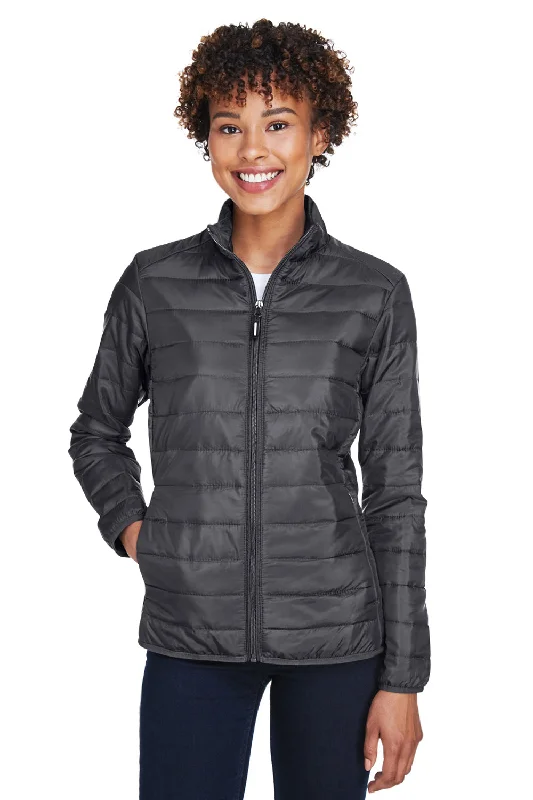 Core 365 Womens Prevail Packable Puffer Water Resistant Full Zip Jacket - Carbon Grey Spandex Blend Rayon Blend Denim Blend Core 365 Womens Prevail Packable Puffer Water Resistant Full Zip Jacket - Carbon Grey Spandex Blend Rayon Blend Denim Blend
