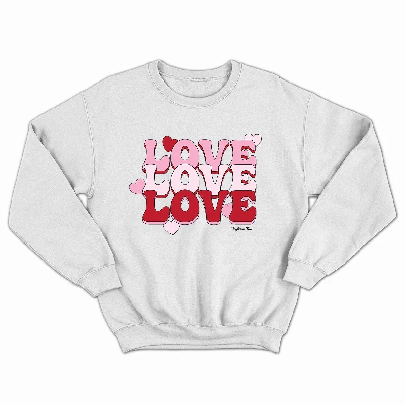Daydream Tees Love Love Love Crewneck Knit Fabric Woven Fabric Fleece Fabric