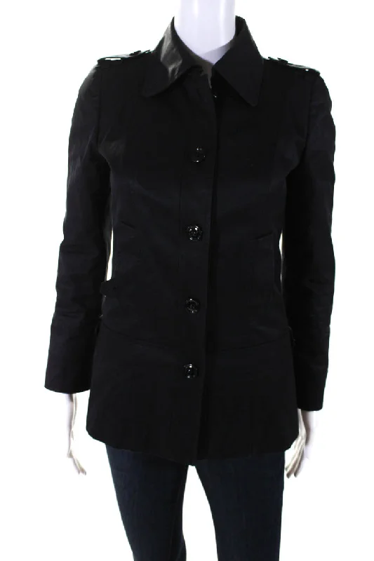 Dolce & Gabbana Womens Button Front Collared Light Jacket Black Rayon Velvet Corduroy Dolce & Gabbana Womens Button Front Collared Light Jacket Black Rayon Velvet Corduroy