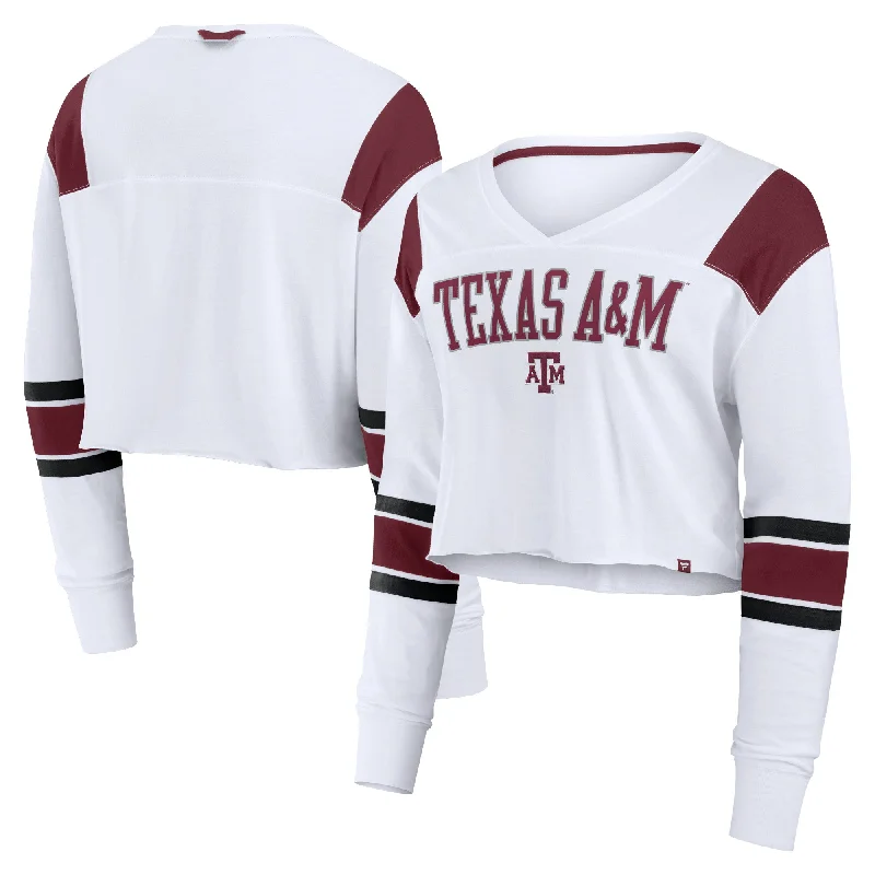 Ladies Cropped Rugby L/S Tee Real Fur Shearling Chenille