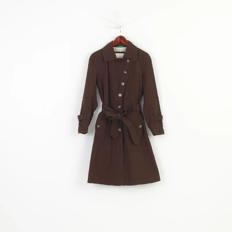 Leevalley Women M Coat Brown Trench Cotton Single Breasted Bottoms Collar Country Belt Jacket Thin T-Shirt Open Front Quick Dry Leevalley Women M Coat Brown Trench Cotton Single Breasted Bottoms Collar Country Belt Jacket Thin T-Shirt Open Front Quick Dry