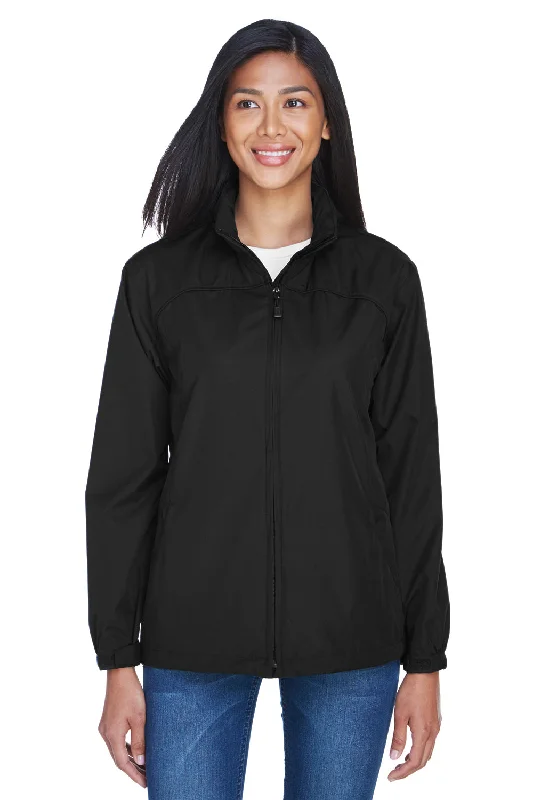 North End Womens Techno Lite Water Resistant Full Zip Hooded Jacket - Black Seamless Knitted Crochet North End Womens Techno Lite Water Resistant Full Zip Hooded Jacket - Black Seamless Knitted Crochet