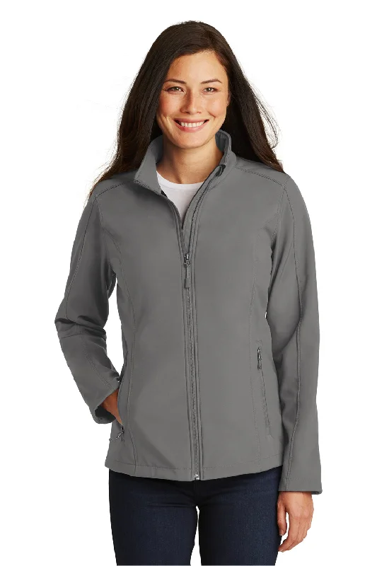 Port Authority Womens Core Wind & Water Resistant Full Zip Jacket - Deep Smoke Grey Zippered Front Buttoned Front Snap Front Port Authority Womens Core Wind & Water Resistant Full Zip Jacket - Deep Smoke Grey Zippered Front Buttoned Front Snap Front