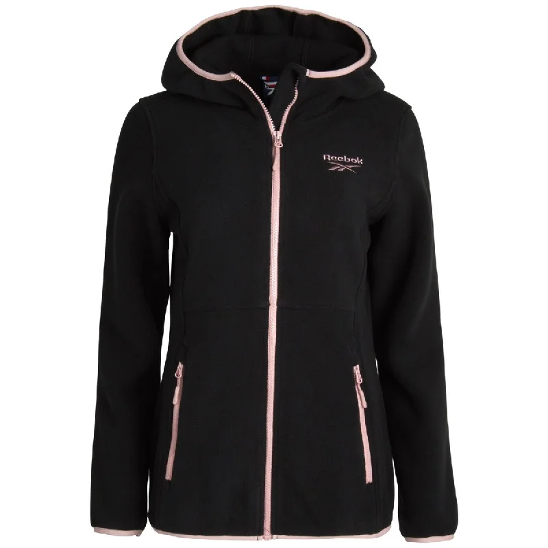 Reebok Womens Fleece Lightweight Fleece Jacket Oversized T-Shirt Spandex breathable