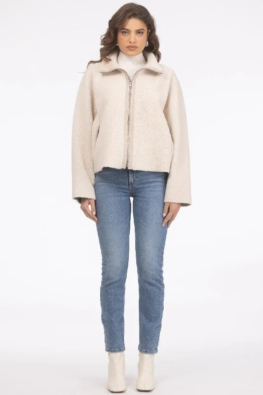Reversible Shearling Lamb Jacket Zippered Front Buttoned Front Snap Front