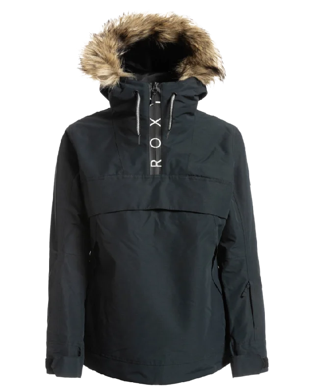 Roxy Shelter Womens Snow Jacket - True Black - 2023 Asymmetrical Pockets Print