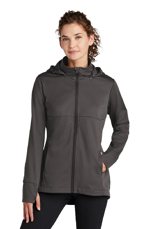 Sport-Tek Womens Wind & Water Resistant Full Zip Soft Shell Hooded Jacket - Graphite Grey Elegant Classic Vintage Sport-Tek Womens Wind & Water Resistant Full Zip Soft Shell Hooded Jacket - Graphite Grey Elegant Classic Vintage