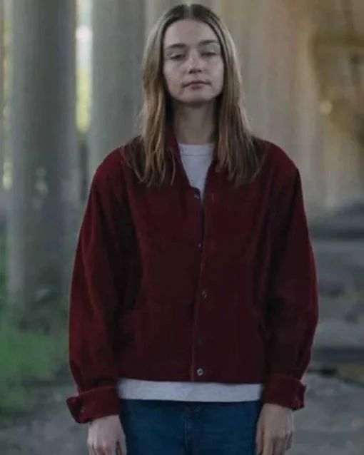 The End of the Fucking World Alyssa Red Jacket Rayon Fabric Velvet Fabric Corduroy Fabric The End of the Fucking World Alyssa Red Jacket Rayon Fabric Velvet Fabric Corduroy Fabric