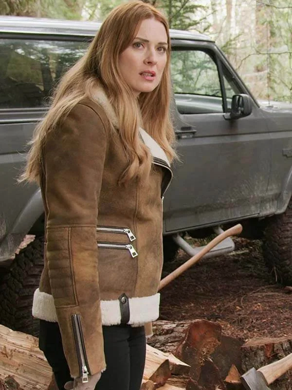 Virgin River Melinda Monroe Shearling Jacket Collared Crew Neck Turtle Neck