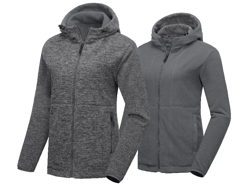 Women's Double Thick Warm Fleece Reversible Hooded Thermal Winter Hiking Ski Travel Jacket Cozy Warm Stylish Women's Double Thick Warm Fleece Reversible Hooded Thermal Winter Hiking Ski Travel Jacket Cozy Warm Stylish