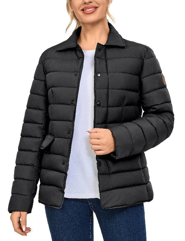 Women's Warm Windproof Puffer Jacket Mesh Blend Leather Blend Suede Blend