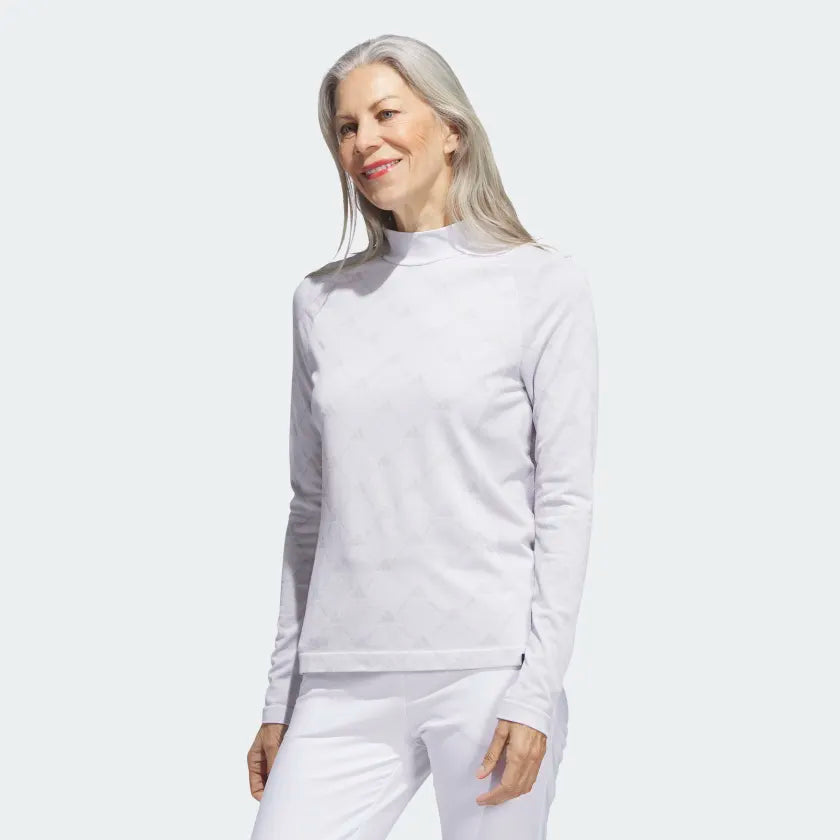 ADIDAS SS23 WOMEN ULTIMATE365 TOUR MONOGRAM MOCK NECK TEE Notch Collar Peter Pan Collar Cowl Neck ADIDAS SS23 WOMEN ULTIMATE365 TOUR MONOGRAM MOCK NECK TEE Notch Collar Peter Pan Collar Cowl Neck