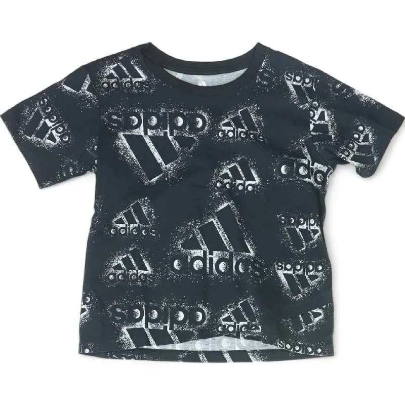 Black Graphic Crewneck T-Shirt Striped Floral Plaid