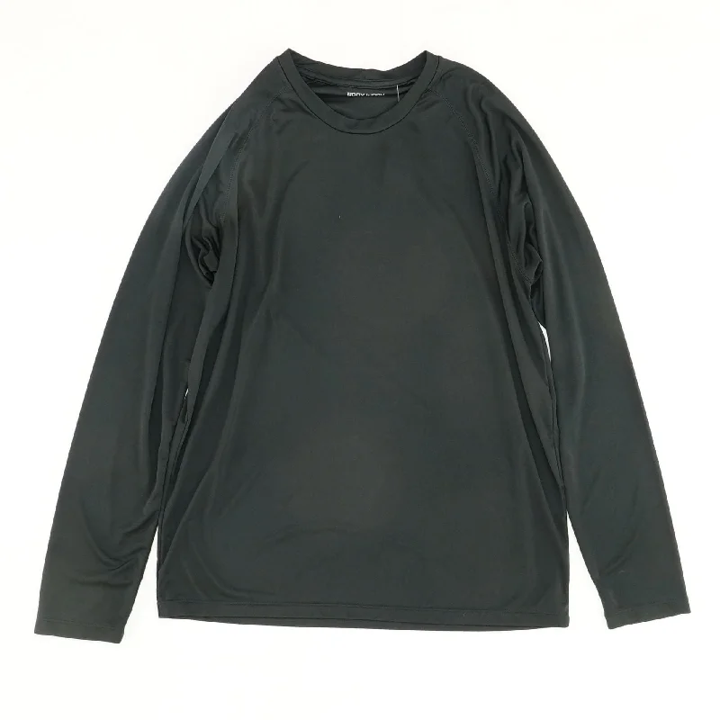 Black Solid Active T-Shirt Elasticated Padded Insulated